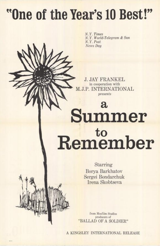 A Summer to Remember Movie Poster Print showcasing vibrant summer imagery.