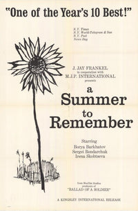 A Summer to Remember Movie Poster Print showcasing vibrant summer imagery.