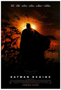 Batman Begins Movie Poster Print showcasing Gotham City.