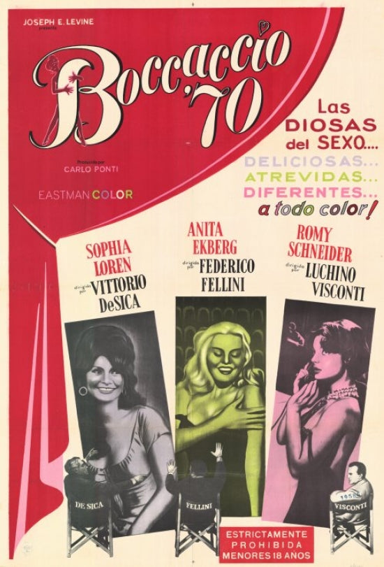 Boccaccio '70 Movie Poster Print showcasing classic Italian cinema.