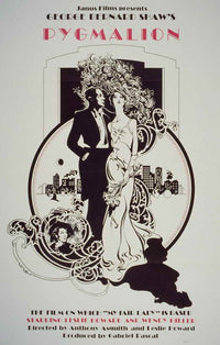 Pygmalion Movie Poster Print featuring classic cinema design.