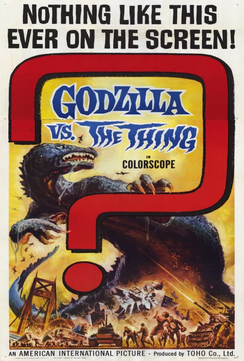 Godzilla vs The Thing Movie Poster Print showcasing iconic clash of monsters.