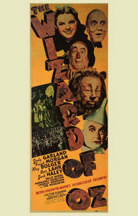 The Wizard of Oz Movie Poster Print featuring iconic characters and vibrant colors.