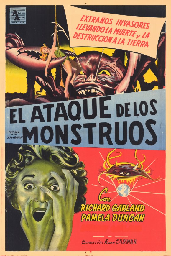 Attack of the Crab Monsters Movie Poster Print featuring giant crabs on a remote island.