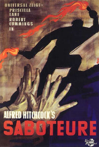 Saboteur Movie Poster Print featuring classic cinema art.