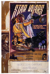 Star Wars movie poster print featuring iconic sci-fi artwork