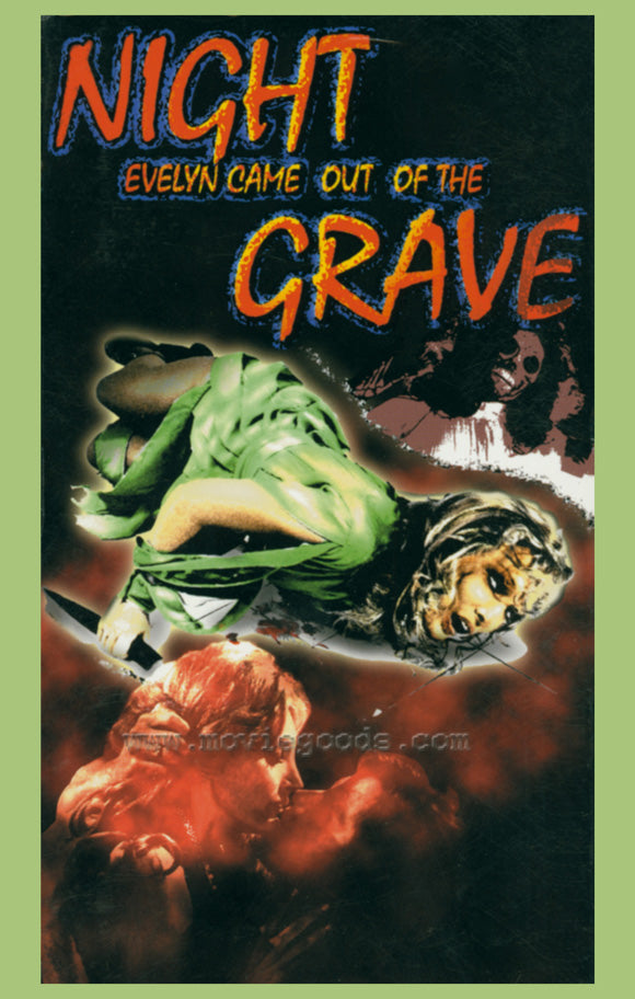 The Night Evelyn Came Out of the Grave Movie Poster Print showcasing horror film imagery.