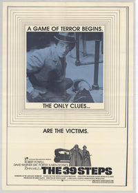 The Thirty-Nine Steps Movie Poster Print featuring classic cinematic art.