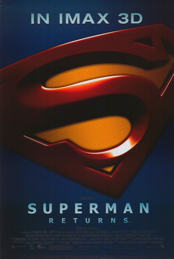 Superman Returns Movie Poster Print featuring iconic superhero imagery.