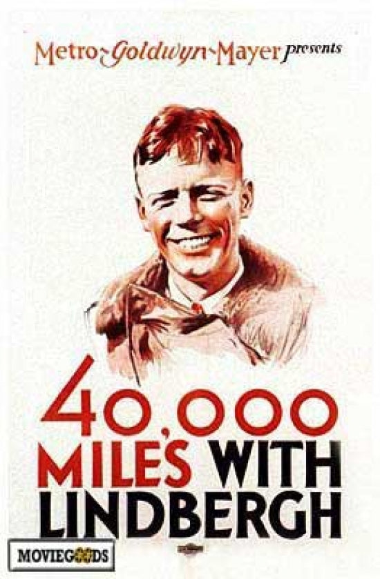 40,000 Miles With Lindberg movie poster print showcasing vintage aviation.