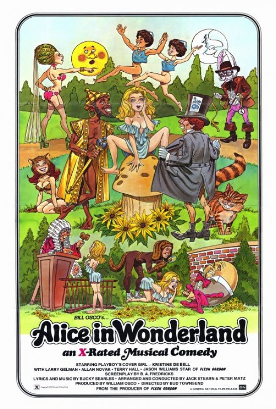 Alice in Wonderland Movie Poster Print featuring vibrant characters and landscapes.
