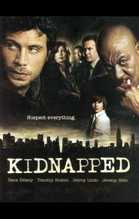 Kidnapped TV movie poster featuring dramatic artwork.