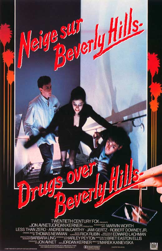 Less Than Zero Movie Poster Print showcasing 1980s film art.