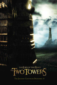 Lord of the Rings: The Two Towers Movie Poster Print featuring epic fantasy artwork.