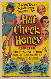 Hat Check Honey Movie Poster Print featuring classic cinema design.