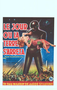 The Day the Earth Stood Still Movie Poster Print featuring classic sci-fi artwork.