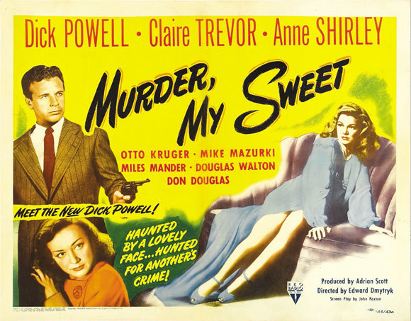 Murder My Sweet Movie Poster Print featuring classic film noir design