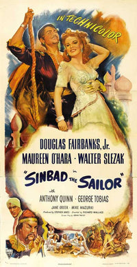 Sinbad the Sailor Movie Poster Print featuring classic adventure art.
