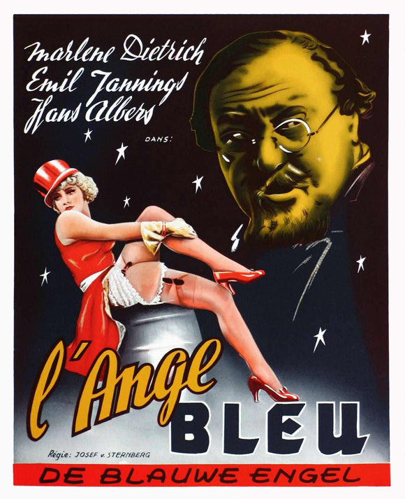 The Blue Angel Movie Poster Print featuring classic film art.