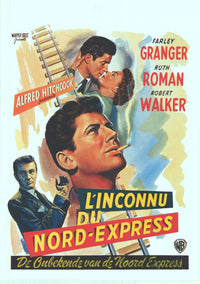 Strangers on a Train Movie Poster Print featuring iconic film imagery.