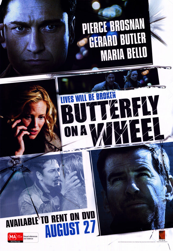 Butterfly on a Wheel Movie Poster Print showcasing vibrant colors and intricate details.