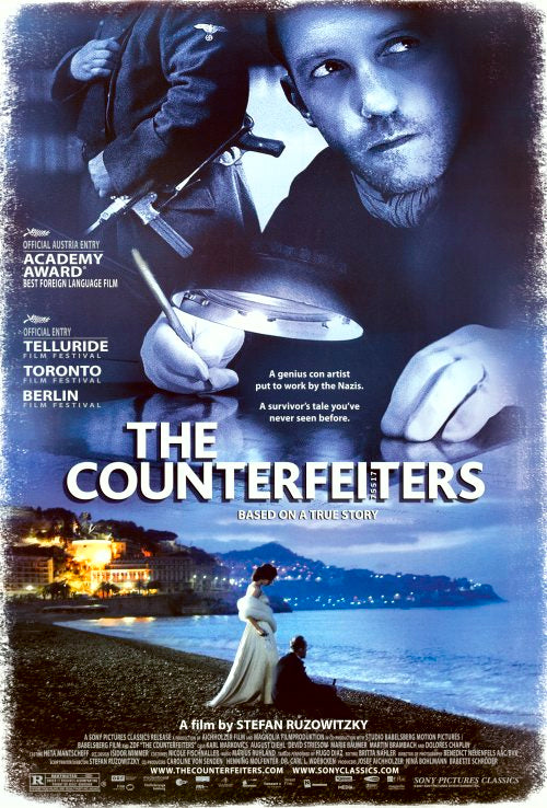 The Counterfeiters Movie Poster Print featuring dramatic design.
