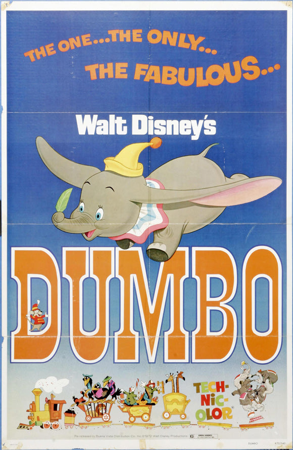 Dumbo Movie Poster Print featuring Disney's classic animation character