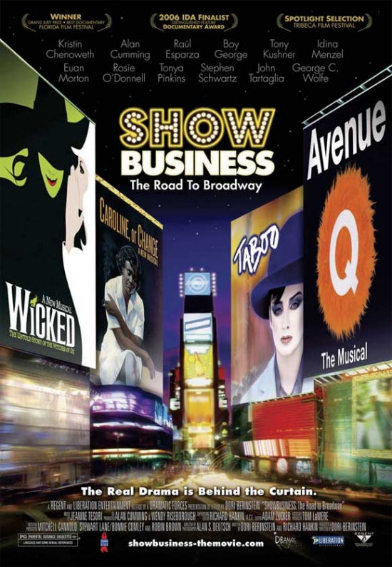 ShowBusiness The Road to Broadway Movie Poster featuring vibrant Broadway imagery.