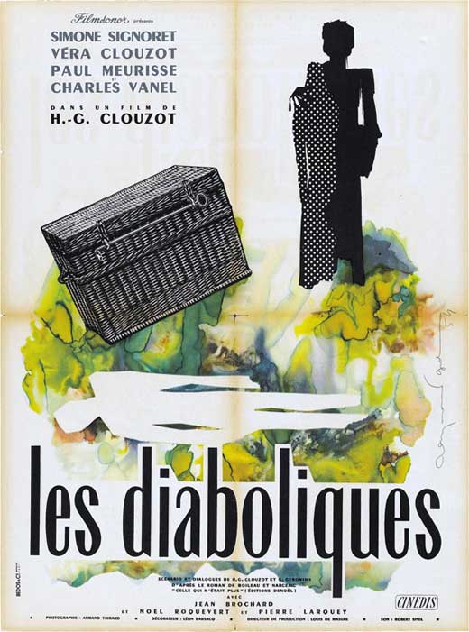 Diabolique Movie Poster Print showcasing classic thriller art.