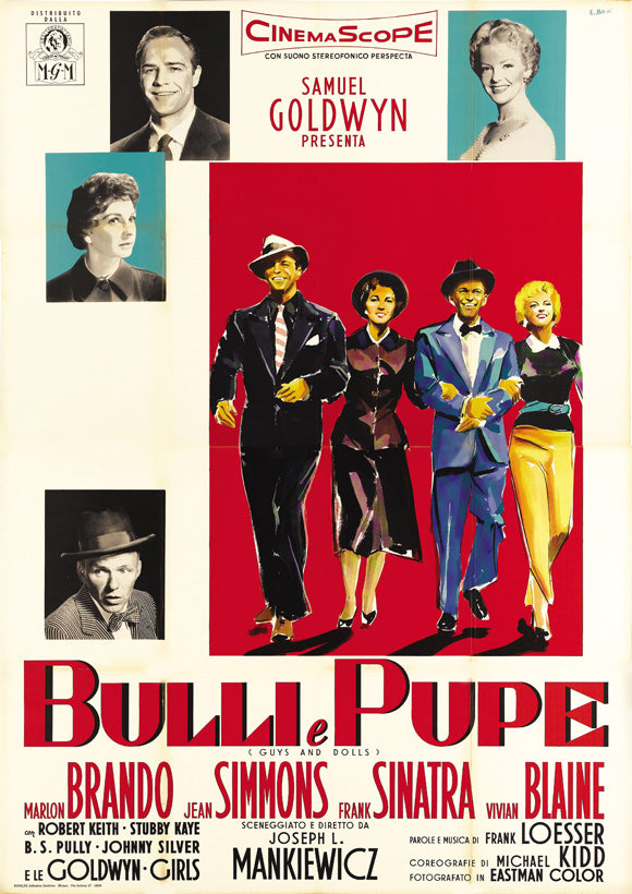 Guys and Dolls Movie Poster Print showcasing classic cinematic artwork.