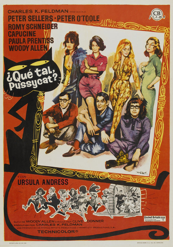 What's New Pussycat? Movie Poster Print featuring vibrant colors and classic design.