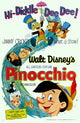 Pinocchio Movie Poster Print featuring classic animated characters.