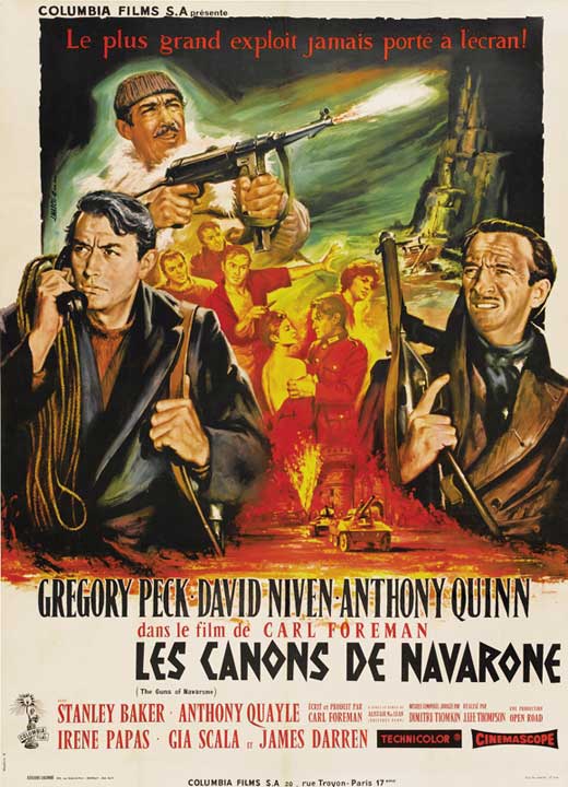 The Guns of Navarone Movie Poster Print featuring classic film art.