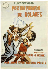 A Fistful of Dollars Movie Poster Print showcasing iconic Western film imagery.