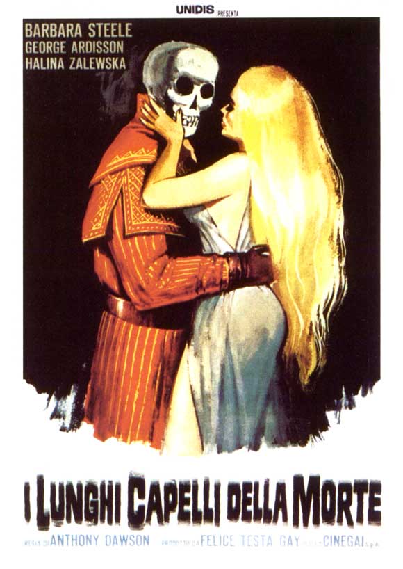 The Long Hair of Death Movie Poster Print featuring eerie imagery.