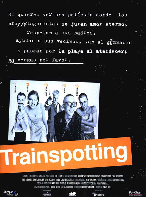 Trainspotting Movie Poster Print featuring iconic film design.