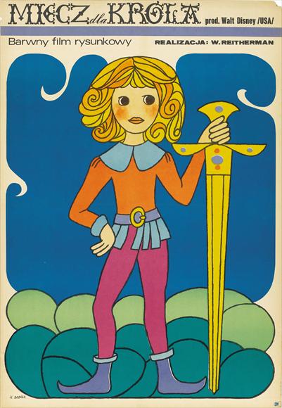 Sword in the Stone Movie Poster Print featuring vibrant colors and classic Disney design.