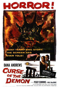 Night of the Demon Movie Poster Print showcasing classic horror imagery.