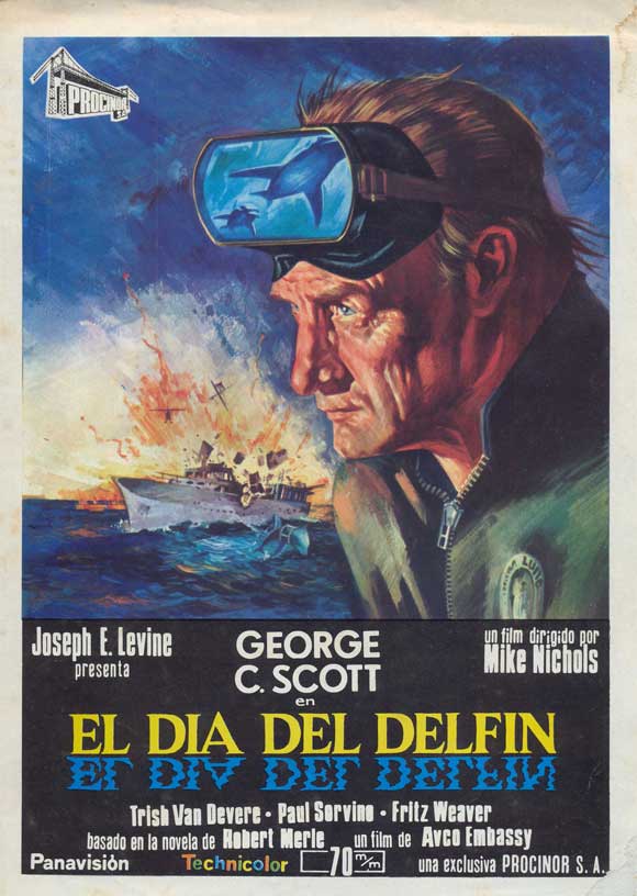 The Day of the Dolphin Movie Poster Print showcasing aquatic adventure theme.