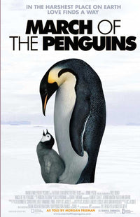 March of the Penguins Movie Poster Print showcasing emperor penguins.