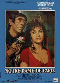 The Hunchback of Notre Dame Movie Poster Print showcasing Quasimodo and Notre Dame Cathedral.