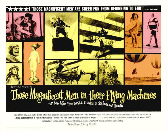 Those Magnificent Men in Their Flying Machines Movie Poster Print showcasing a whimsical aviation design.