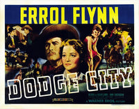 Dodge City Movie Poster Print featuring vibrant colors and classic film imagery.