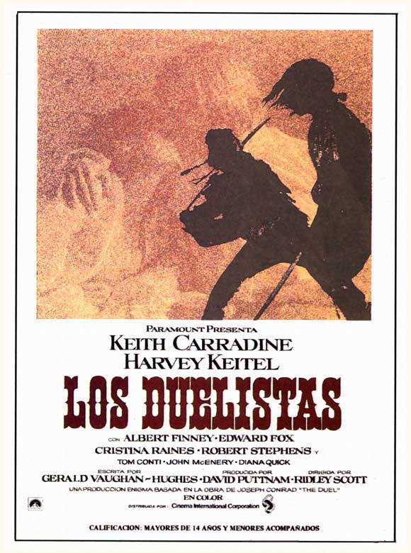 The Duellists Movie Poster Print displayed on a wall.