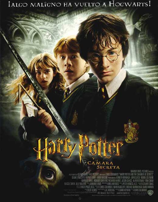 Harry Potter and the Chamber of Secrets Movie Poster Print featuring vibrant colors and magical imagery.