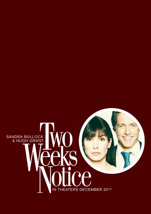 Two Weeks Notice Movie Poster Print featuring vibrant colors and iconic imagery.