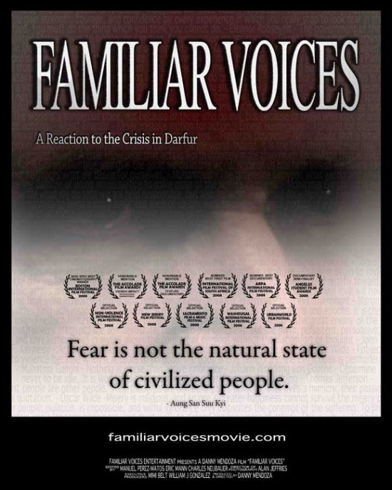 Familiar Voices Movie Poster showcasing vibrant cinematic imagery.