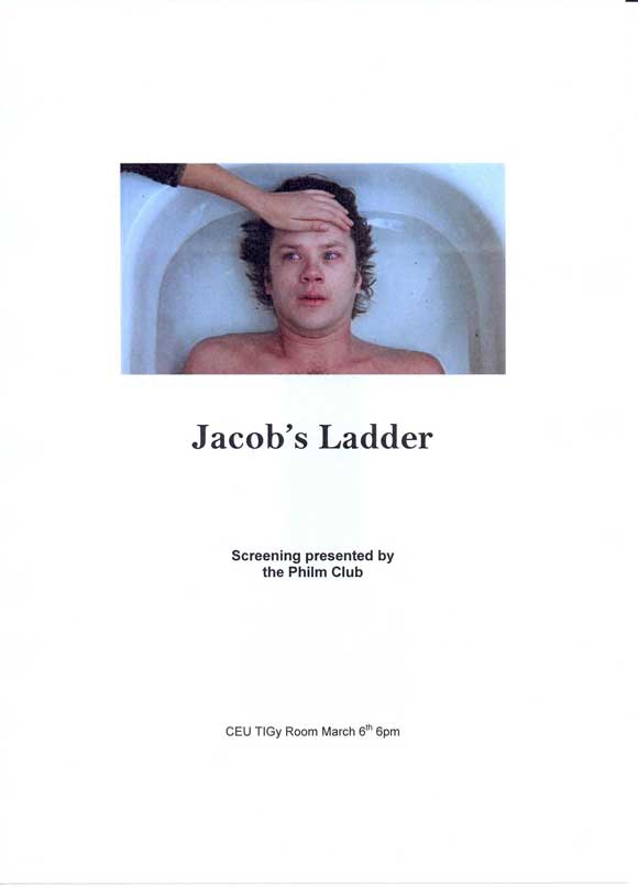 Jacob's Ladder movie poster print featuring haunting imagery.