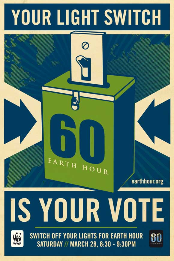 Earth Hour Movie Poster Print showcasing environmental awareness and unity.