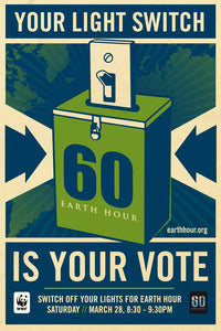 Earth Hour Movie Poster Print showcasing environmental awareness and unity.